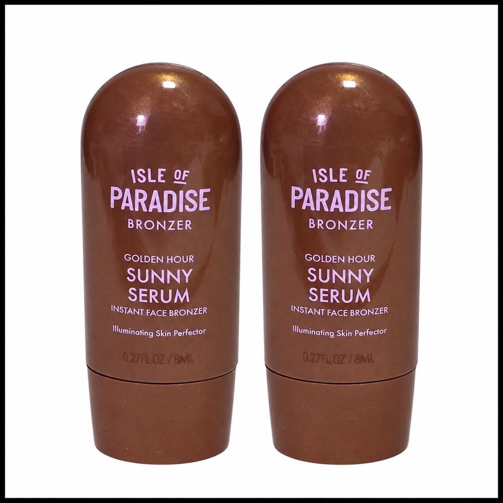 2 x Isle of Paradise Golden Hour Sunny Serum Instant Face Bronzer 0.27 fl oz 8ml